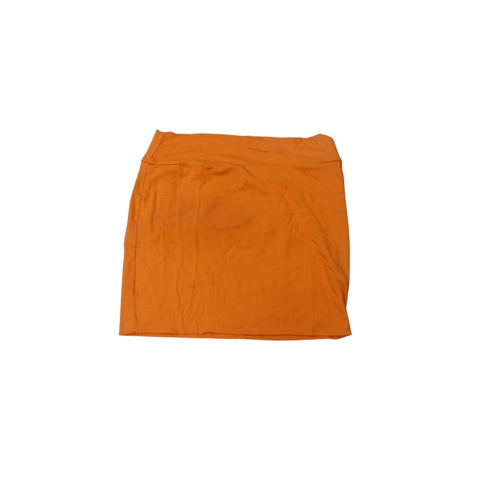 TheMogan Mini Skirt Womens L Orange Excellent Cotton Stretch Bodycon S3334